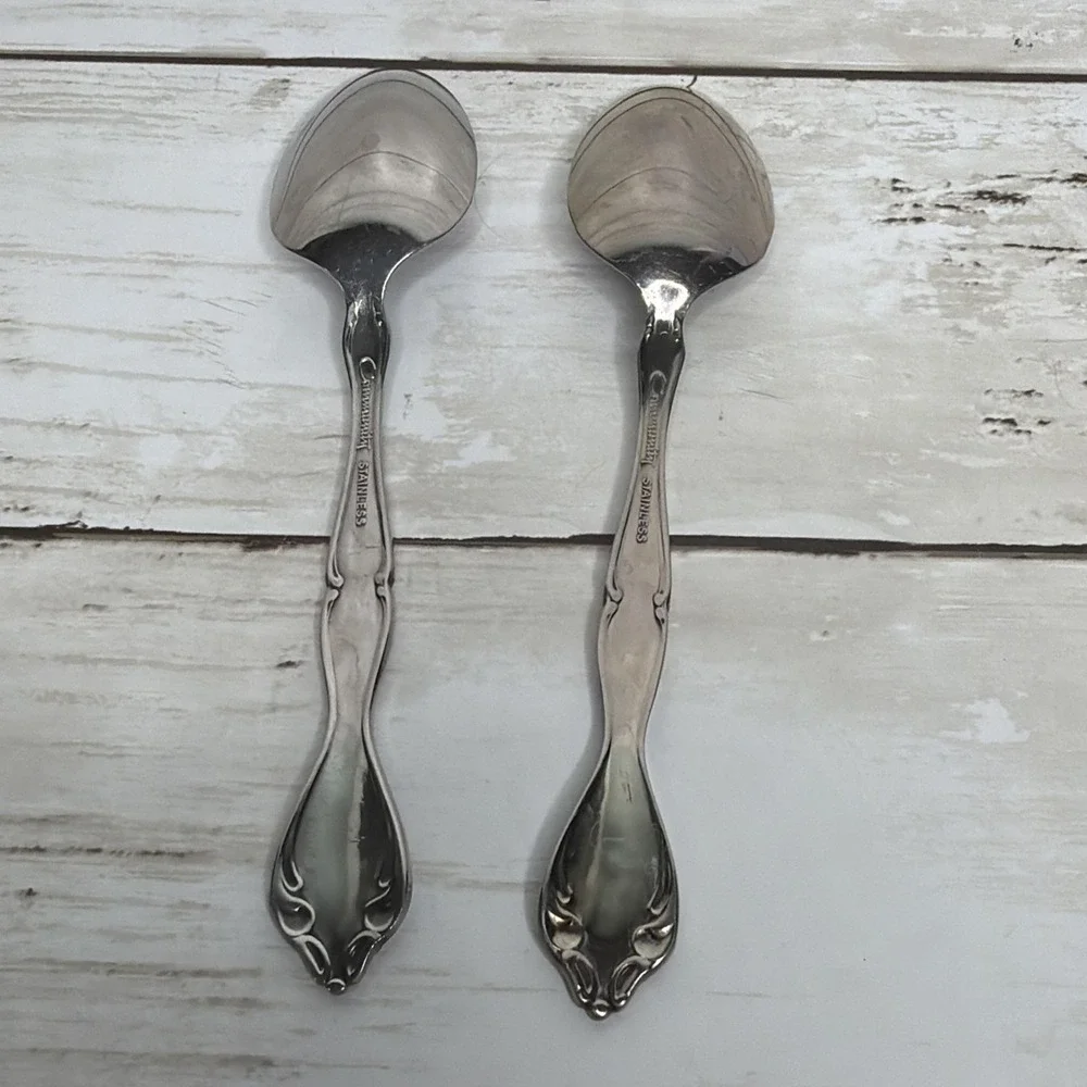 Oneida Community Cantata Stainless Silverware Flatware Spoons Lot 2